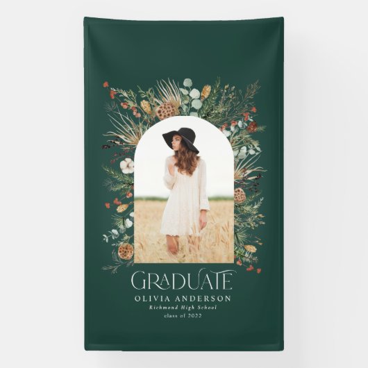 Banderoles Arc de classe 1 photo vert botanique moderne (Verticale)