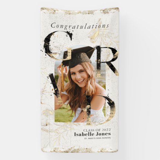 Banderoles Arc d'ivoire Art déco botanique Diplôme photo (Verticale)