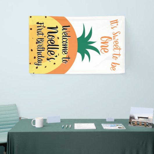 Banderoles Arc-en-ciel ananas, doux pour être un, 1er anniver (Salon professionnel)