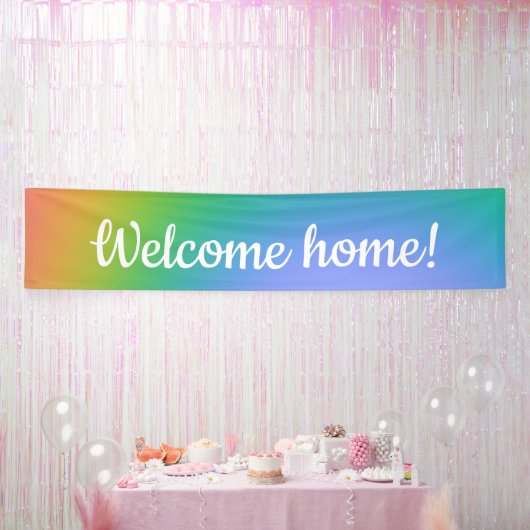 Banderoles Arc en ciel "Bienvenue à la maison" (Fête)