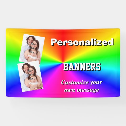 Banderoles Arc-en-ciel lumineux multicolore coloré (Horizontal)