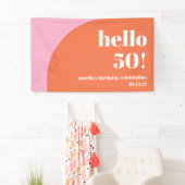 Banderoles Arc rose orange rose moderne 50e anniversaire Pers (En situation)