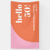 Banderoles Arc rose orange rose moderne 50e anniversaire Pers (Vertical)