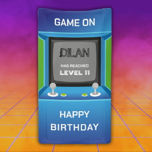 Banderoles Arcade anniversaire, invitation d'anniversaire de 