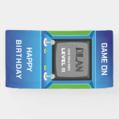 Banderoles Arcade anniversaire, invitation d'anniversaire de (Horizontal)