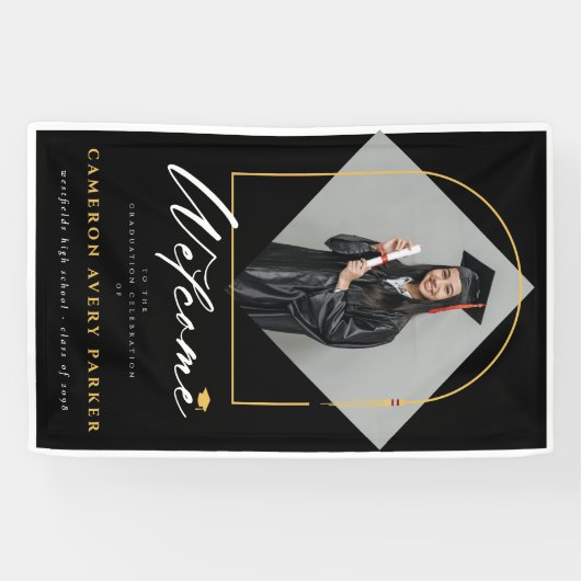Banderoles Arch Tassels Cadre Photo Graduation Party Bienvenu (Horizontal)