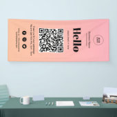 Banderoles Archivage de code QR Pink Ombre Business Covid (Salon professionnel)