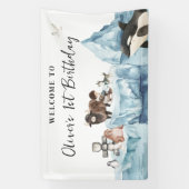 Banderoles Arctic Adventure Birthday Welcome (Verticale)