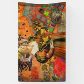 Banderoles Aries Orange Woman : Collage d'art antique gothiqu (Vertical)