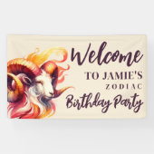 Banderoles Aries Zodiac Thème Anniversaire Affiche de bienven (Horizontal)