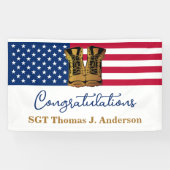 Banderoles Armée de retraite américaine Drapeau or Boots (Horizontal)