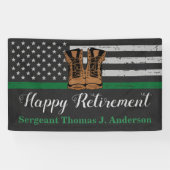 Banderoles Armée Militaire Retraite Bottes en cuir Ligne vert (Horizontal)