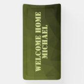 Banderoles Armée vert olive géométrique Bienvenue chez vous V (Verticale)