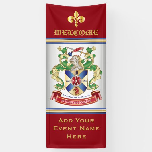 Banderoles Armoiries de Monogramme Dragon du Bouclier de chev (Vertical)