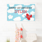 Banderoles Arrière-plan/bannière de l'avion (bleu et rouge) (En situation)