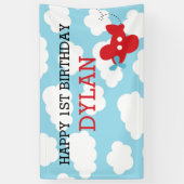 Banderoles Arrière-plan/bannière de l'avion (bleu et rouge) (Vertical)