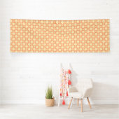 Banderoles arrière - plan orange et blanc avec petits carrés (Insitu)