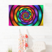 Banderoles Arrondi et psychédélique coloré Art moderne fracta (En situation)