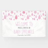 Banderoles Arrosage rose Bébé Fille Sprinkle / Douche Bienven (Horizontal)