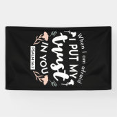 Banderoles Art chrétien floral foncé - Psaume 56:3 (Horizontal)