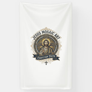 Banderoles Art de mosaïque Jésus Art de mosaïque Jésus Foi ch