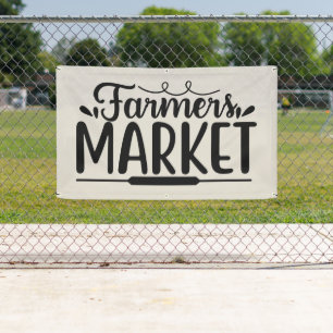 Banderoles art de mots du marché des agriculteurs