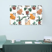 Banderoles Art de trait dessin chats et fleurs (Salon professionnel)