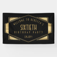 Art Déco Bienvenue à la 60e fête d'anniversaire Go