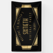 Banderoles Art Déco Bienvenue à la 60e fête d'anniversaire Go (Vertical)