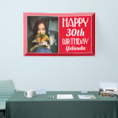 Banderoles Art Déco Rouge Beveled Photo Anniversaire (Salon professionnel)
