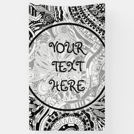 Banderoles Art Géométrique Noir Et Blanc 15 (Vertical)