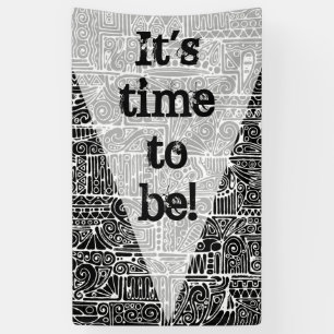 Banderoles Art Géométrique Noir Et Blanc 2