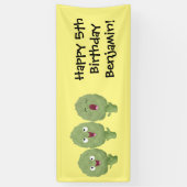 Banderoles Artichauts chantants mignons dessin animé végétal (Vertical)