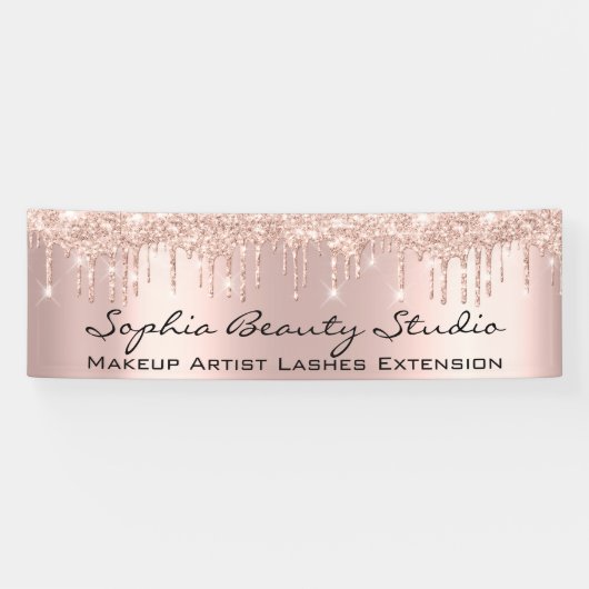 Banderoles Artiste maquillage Eyelash Rose Gold Dride Mariée (Horizontal)