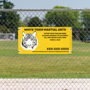 Banderoles Arts martiaux personnalisés de tigre blanc sur mes