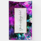 Banderoles Artsy Abstrait moderne noir pourpre teint teinture (Vertical)