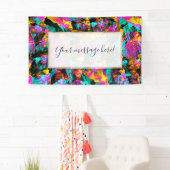 Banderoles Artsy Moderne Neon Couleurs Noir Abstrait Peinture (En situation)