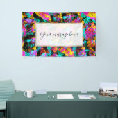 Banderoles Artsy Moderne Neon Couleurs Noir Abstrait Peinture (Salon professionnel)