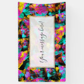 Banderoles Artsy Moderne Neon Couleurs Noir Abstrait Peinture (Vertical)