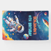 Banderoles Astronaut Deep Space Sky Planets Photo Birthday (Horizontal)