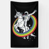 Banderoles Astronaut équitation Unicorn (Vertical)