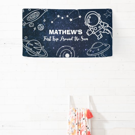 Banderoles Astronaut Planètes spatiales 1er anniversaire garç (Insitu)