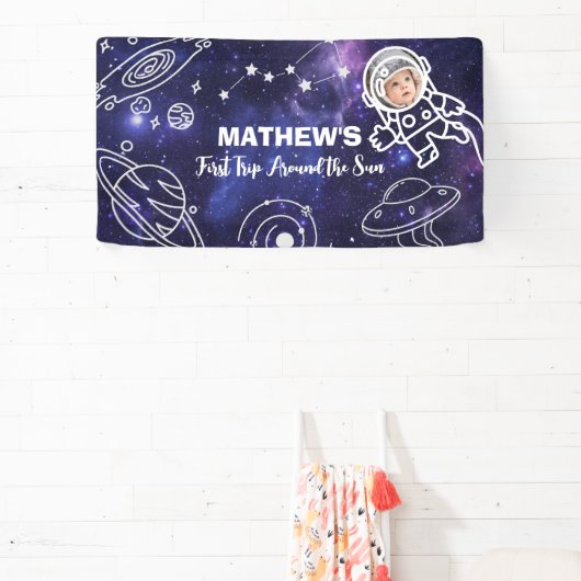 Banderoles Astronaut Planètes spatiales 1er anniversaire garç (Insitu)