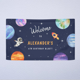 Banderoles Astronaut Planètes spatiales Anniversaire Bleu Bie