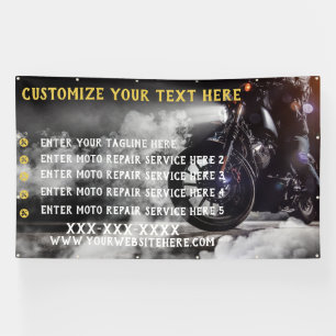 Banderoles Atelier de réparation de moto personnalisé grand 