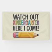 Banderoles Attention à la maternelle ici je reviens à l'école (Horizontal)