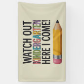 Banderoles Attention à la maternelle ici je reviens à l'école (Vertical)