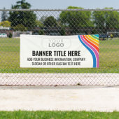 Banderoles Attraper les yeux Rainbow Wave Custom Business Log (En situation)