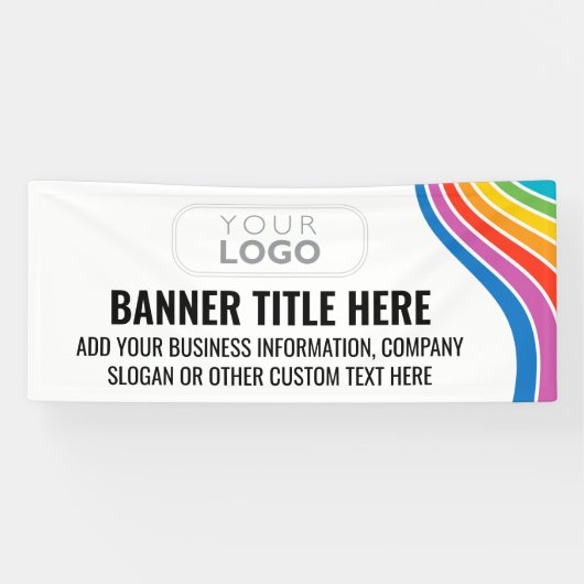 Banderoles Attraper les yeux Rainbow Wave Custom Business Log (Horizontal)