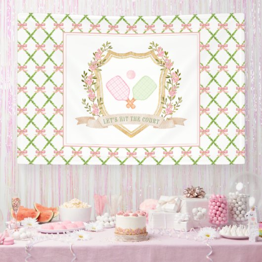 Banderoles Attrapons la Cour | Boule de chiche rose Preppy (Fête)